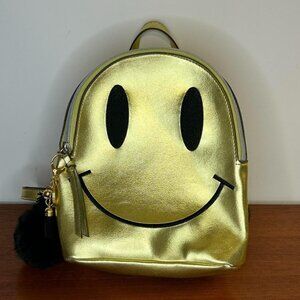 Gold Smiley Face Backpack
